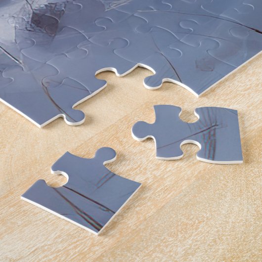 ブルドッグがそれを雪のクリスマスのブラシを渡す ジグソーパズル (側面)