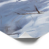 ブルドッグがそれを雪のクリスマスのブラシを渡す ポスター (コーナー)