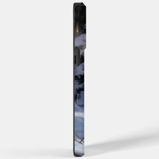 ブルドッグがそれを雪のクリスマスのブラシを渡す Case-Mate iPhoneケース (裏面 / 右)