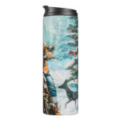 ブルドッグがバイクに乗るクリスマス タンブラー (回転右)