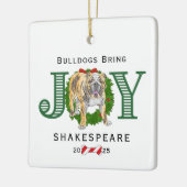 ブルドッグが喜びをもたらす セラミックオーナメント (左)