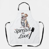 ブルドッグが愛を広める エプロン (正面)