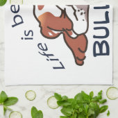 ブルドッグとよくして下さい キッチンタオル (折り畳み)