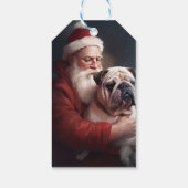 ブルドッグとサンタクロースのクリスマス ギフトタグ (裏面)