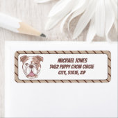 ブルドッグと茶色の対角線ストライプ付き ラベル (インサイチュ)