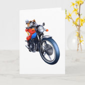 ブルドッグに乗った自転車 カード (黄色い花)