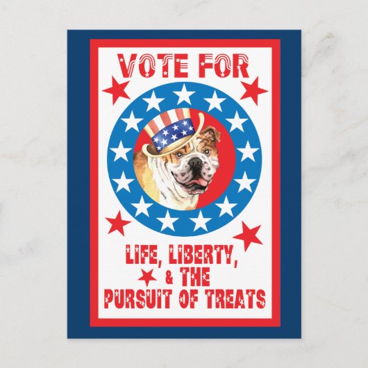 ブルドッグに投票 ポストカード (正面)