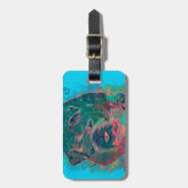 ブルドッグのしぶきの水彩画の絵画 ラゲッジタグ (正面縦)