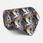 ブルドッグのよだれの顔メンズタイ ネクタイ (ロール)