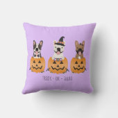 ブルドッグのカボチャをトリックフランスのまたは治療する クッション (裏面)