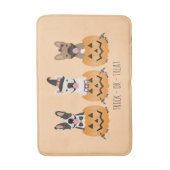 ブルドッグのカボチャをトリックフランスのまたは治療する バスマット (正面縦)