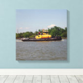 ブルドッグのキャンバス印刷 キャンバスプリント (インサイチュ (ウッドフロア))