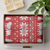 ブルドッグのクリスマスのセーターのスタイルパターン 薄葉紙 (ギフト)