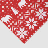 ブルドッグのクリスマスのセーターのスタイルパターン 薄葉紙 (詳細)