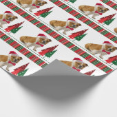 ブルドッグのクリスマスの包装紙 ラッピングペーパー (角)