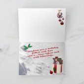 ブルドッグのクリスマスの雪場面は挨拶状を望みます シーズンカード (内部)