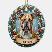 ブルドッグのクリスマスオーナメント セラミックオーナメント (左)