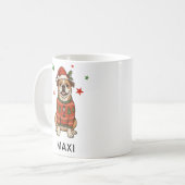 ブルドッグのクリスマスセーター(名入れ可能) コーヒーマグカップ (正面左)