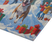 ブルドッグのクリスマス　雪の祭典 カッティングボード (角)