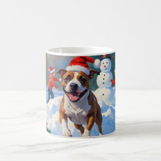 ブルドッグのクリスマス 雪の祭典 コーヒーマグカップ (中央)