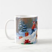 ブルドッグのクリスマス 雪の祭典 コーヒーマグカップ (左)