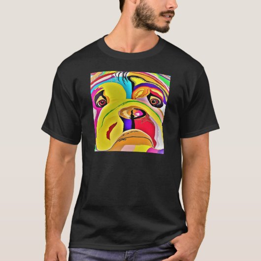 ブルドッグのクローズアップ Tシャツ (正面)