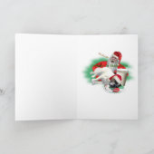 ブルドッグのサンタの助手のクリスマスカード シーズンカード (内部)