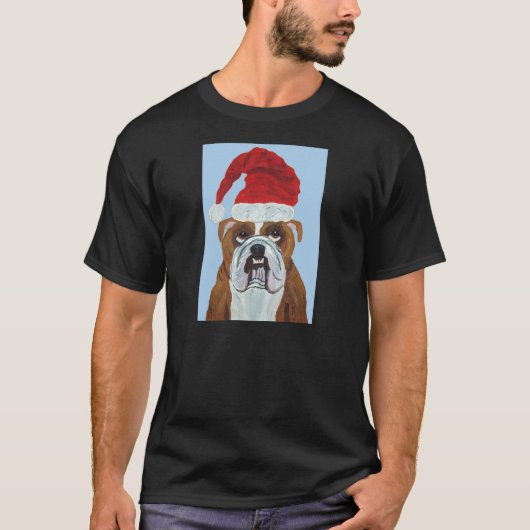 ブルドッグのサンタクロース Tシャツ (正面)