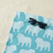 ブルドッグのシルエット模様 ビーチタオル (インサイチュ)