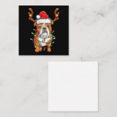 ブルドッグのトナカイ 面白いクリスマス ノートカード (正面/裏面)