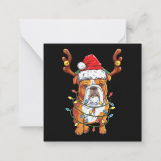 ブルドッグのトナカイ 面白いクリスマス ノートカード
