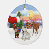 ブルドッグのフランスの治療 セラミックオーナメント (左)