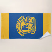 ブルドッグのヘルメットアイコン ビーチタオル (正面)