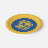 ブルドッグのヘルメットアイコン ペーパープレート (アングル)