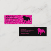 ブルドッグのペットの世話のピンク スキニー名刺 (正面/裏面)