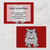 ブルドッグのマスコットが赤い犬の愛用品に 名刺 (正面/裏面)