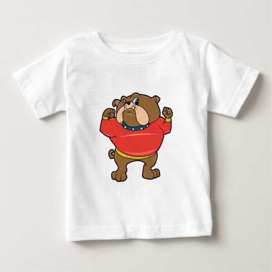 ブルドッグのマスコット ベビーTシャツ (正面)