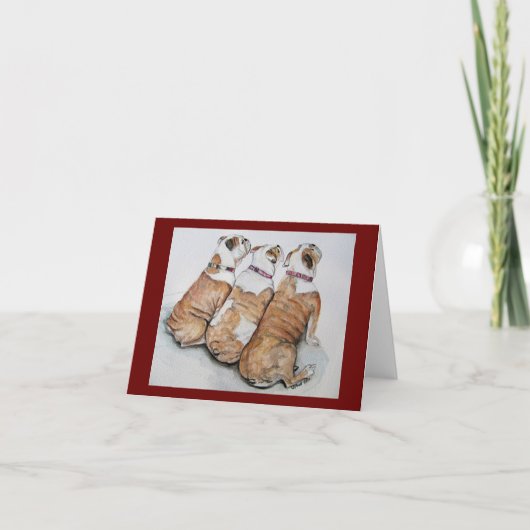 ブルドッグのメッセージカード カード (正面)