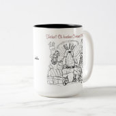 ブルドッグの下の風がマグカップを引く ツートーンマグカップ (正面右)