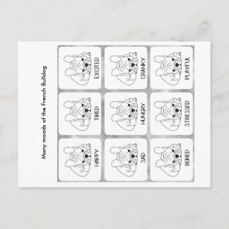 ブルドッグの多くの気分フランスのは ポストカード