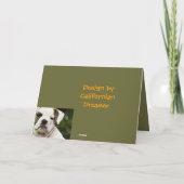 ブルドッグの子犬おもしろいの老化の誕生日カード カード (裏面)