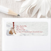 ブルドッグの子犬が雪を降ろせ!差出人住所ラベル ラベル (インサイチュ)