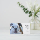 ブルドッグの子犬の名刺 名刺 (スタンド正面)
