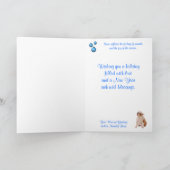 ブルドッグの子犬はそれが挨拶カスタマイズ可能な-雪が降るようにしました シーズンカード (内部)