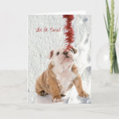 ブルドッグの子犬はそれが雪が降るようにしまカスタマイズ可能な#2に挨拶します シーズンカード (正面)