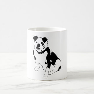 ブルドッグの座像 白黒アート コーヒーマグカップ
