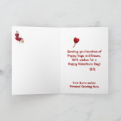 ブルドッグの愛で抱きしめられる子犬の抱擁 シーズンカード (内部)