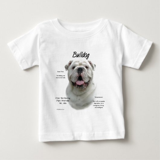 ブルドッグの歴史デザイン ベビーTシャツ (正面)