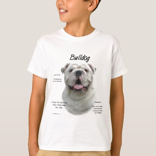 ブルドッグの歴史デザイン Tシャツ (正面)