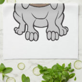 ブルドッグの漫画 キッチンタオル (折り畳み)